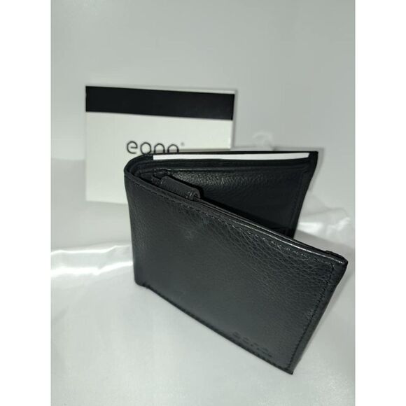 NIB- Eono Genuine Leather XL Soft & smooth Leather Black Wallet for Men - Picture 2 of 6